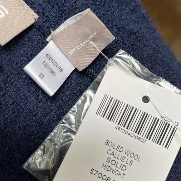 NWT Chico’s Callie Boiled Wool Midnight Blue Jacket - Picture 5 of 6